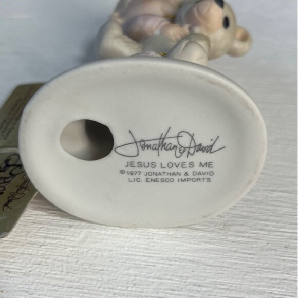 Precious Moments 1978 Jesus Loves Me Figurine By Jonathan & David - Picture 4 of 7